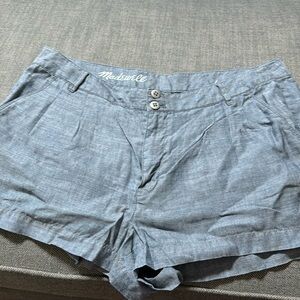 Madewell Blue Linen Shorts Size 31